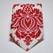 Mens Neckties Boys Necktie Me and Matilda Everyday Necktie Red and Ivory Damask
