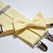 Boys Bow Tie and Suspender Set Yellow Striped Seersucker Childrens Clothing