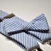 Navy Blue Seersucker Men's Bow Tie and Suspenders