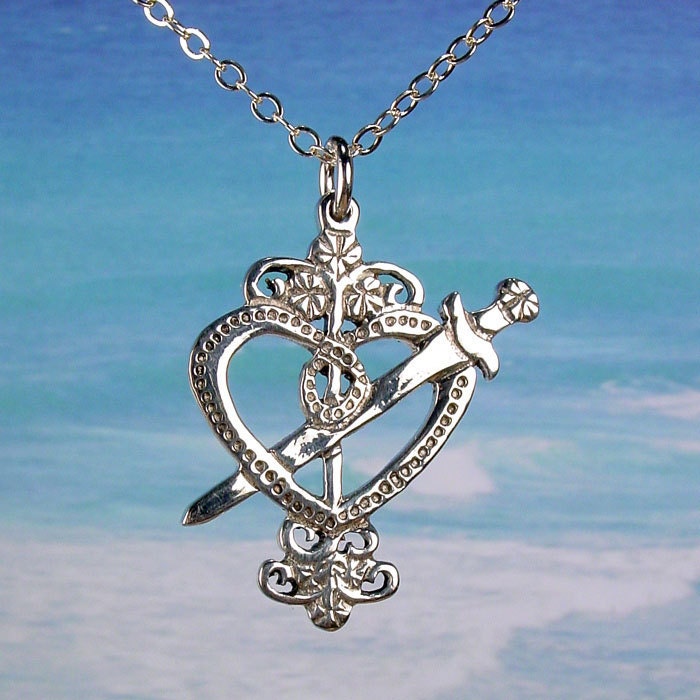 ERZULIE DANTOR Veve - STERLING Voodoo Veve Pendant Charm