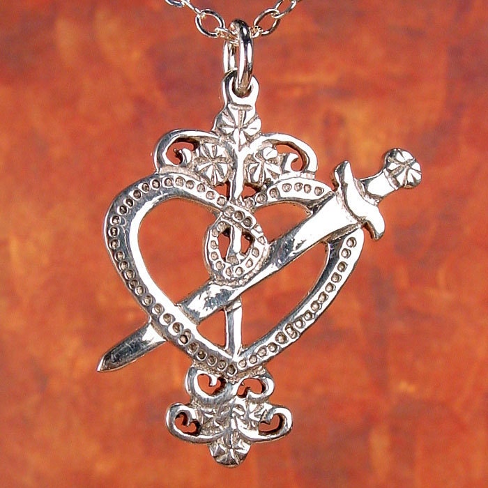ERZULIE DANTOR Veve - STERLING Voodoo Veve Pendant Charm