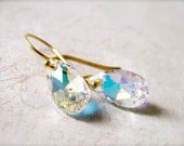 Tears Of Joy -- Crystal Clear - Swarovski Earrings, Gold Jewelry, Everyday Chic, Classic Elegance, Classic Jewelry