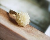 Dahlia -- Cream Floral Ring - Handwrapped Gold Ring, Everyday Romance, Floral Classics, Dreamy Romantic