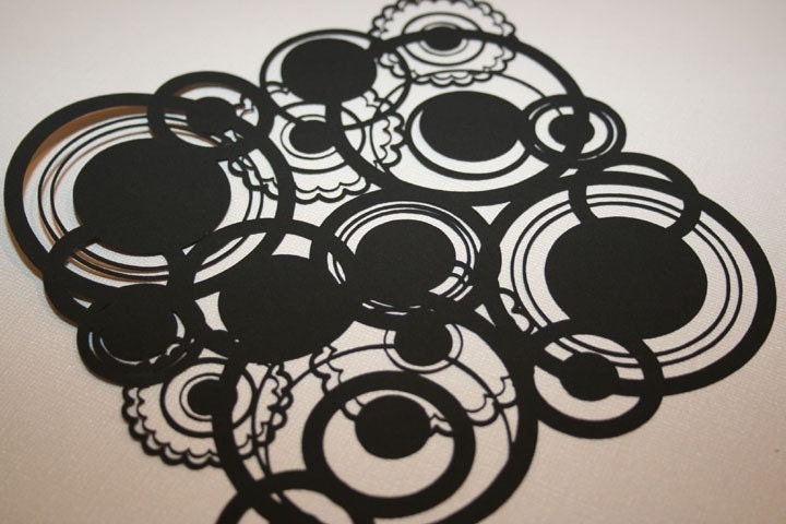 Die cut circle lace paper 12x12 - Black