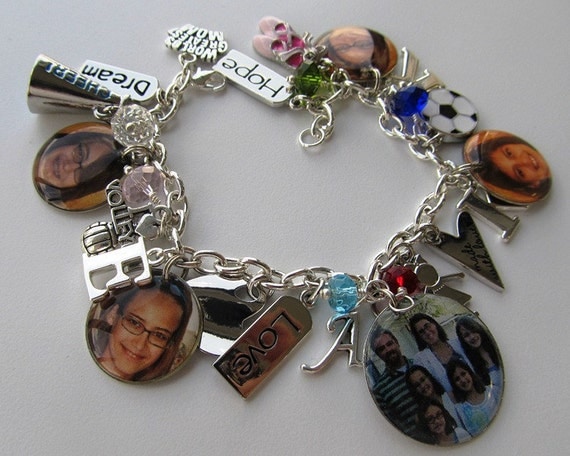 CUSTOM Pendants, Mother's Bracelet, Personalized Picture Pendant, Made to Order