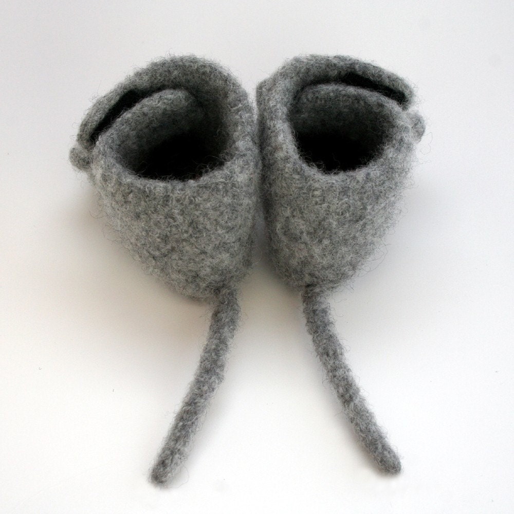 Little Mouse Felted Merino Baby Booties