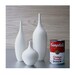 Set of 3 Modern White Small Ceramic Bottle Vases by Sara Paloma