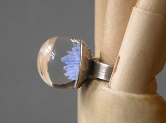 Blue Bachelor Button Ring