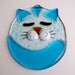 Fused Glass Suncatcher- Fat Cat (Turquoise)