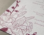 Lily and Orchid, Letterpress wedding invitation
