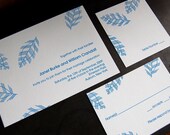 Feathers - Letterpress wedding invitation
