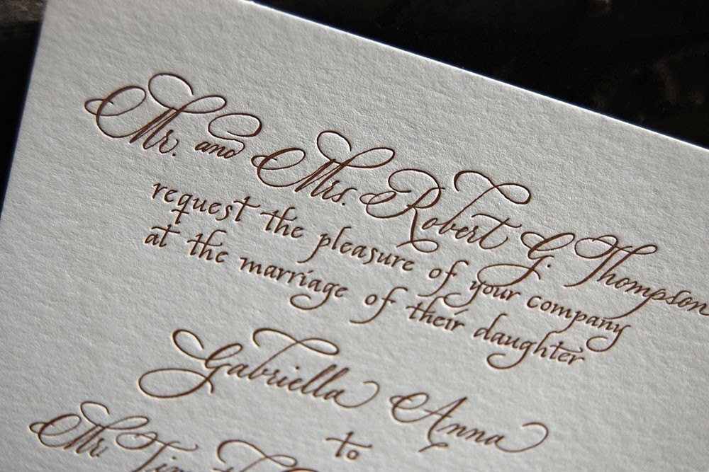 Emma - Custom Calligraphy and Letterpress Invitation