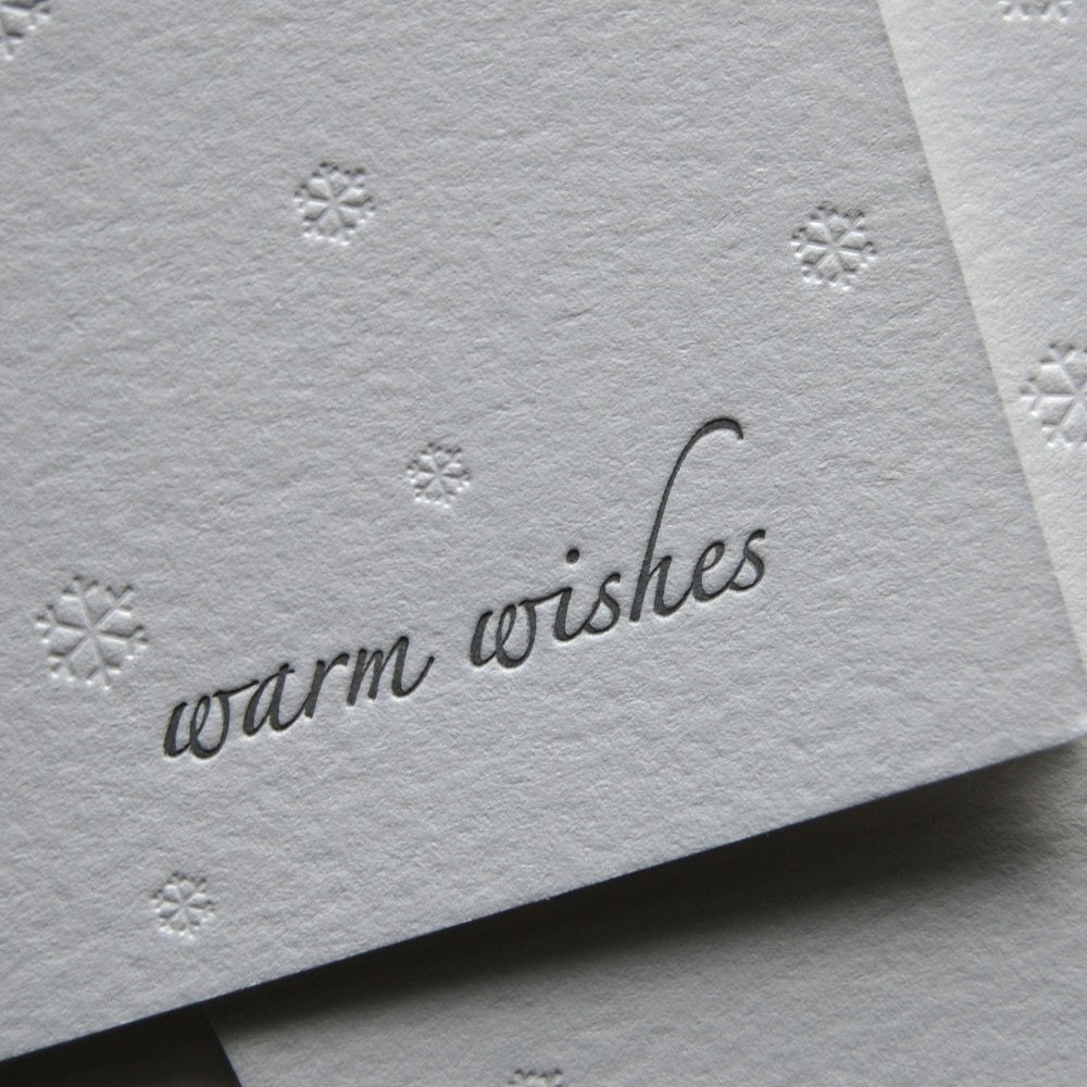 Warm wishes letterpress card SET