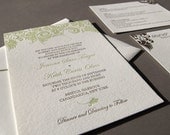 Damask Letterpress Invitation
