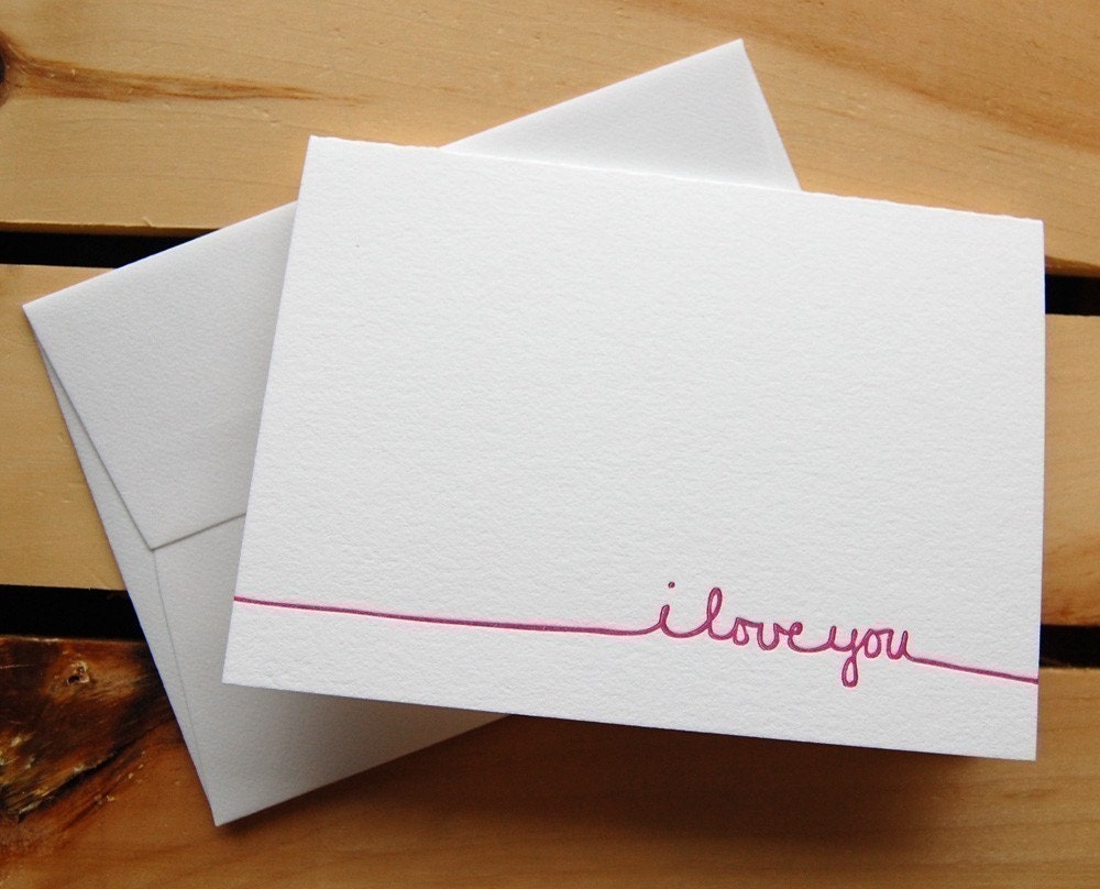 I love you, letterpressed card
