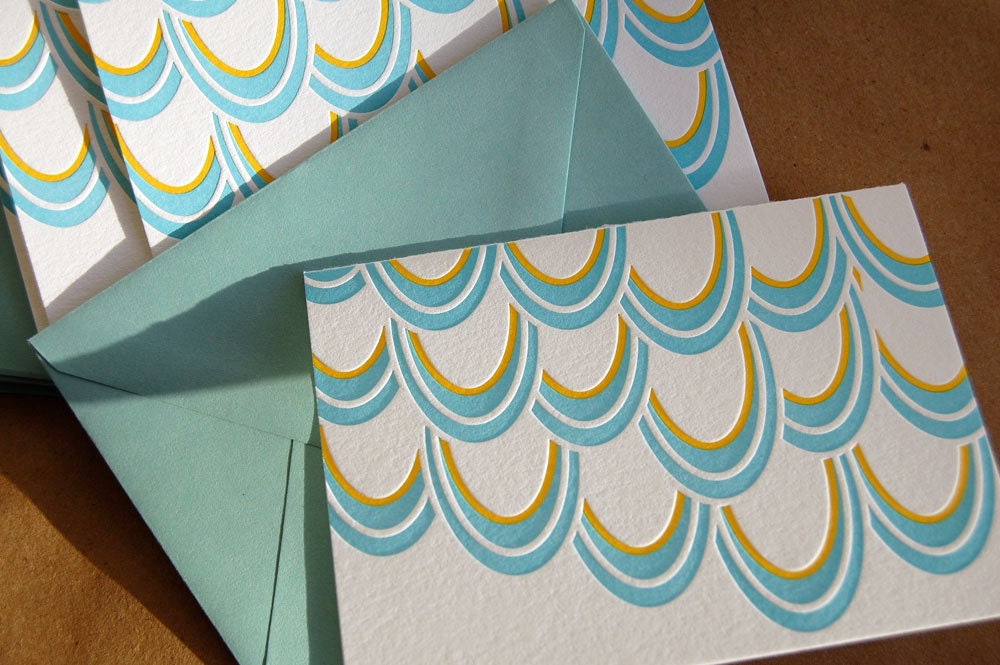 Letterpress mid-century modern card No. 6