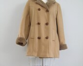 1970s camel wool pea coat -m/l