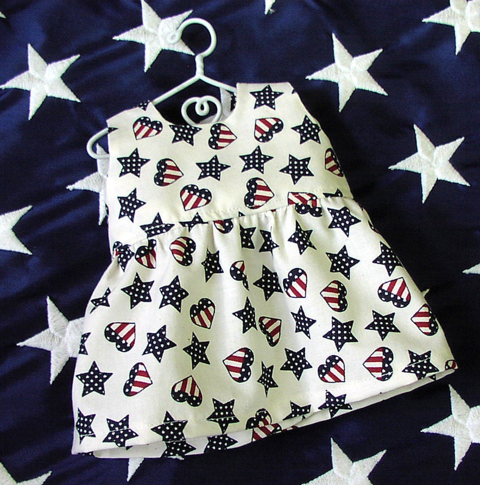 Patriotic Jumper, Doll Dress for your Waldorf style Doll, fits 12 inch dolls