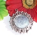 5 Large Round Pendant Trays Bezel Blank  Antique Silver- 1 inch-  Ring of Flowers