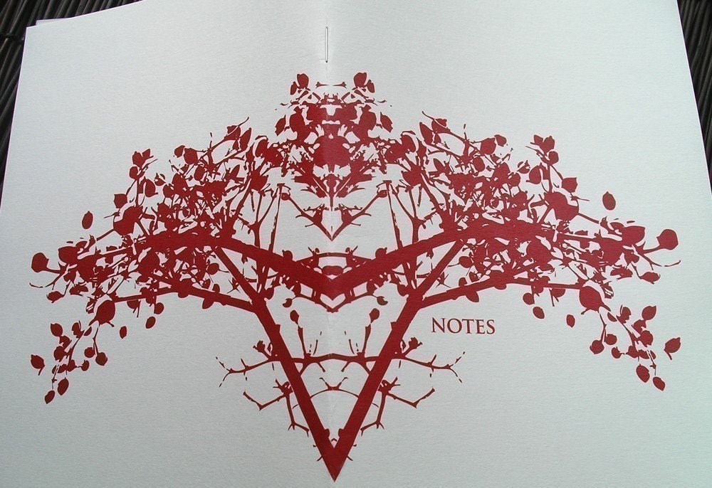 journal / red berry branch notebook / sketch book