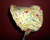 Toddler Sunbonnet, Yellow Butterfly Garden, 9 to 24 months