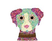 Dog Art - Flower Dog - 8x10 Print