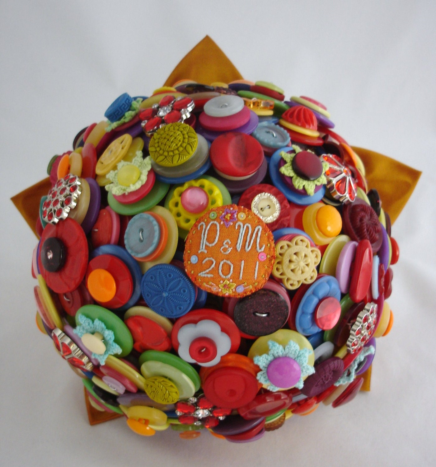 The Colour Me Happy Brides Button Bouquet 2 piece set.