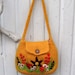 Felted bag purse wool handbag shoulderbag hand knit needle felt flowers