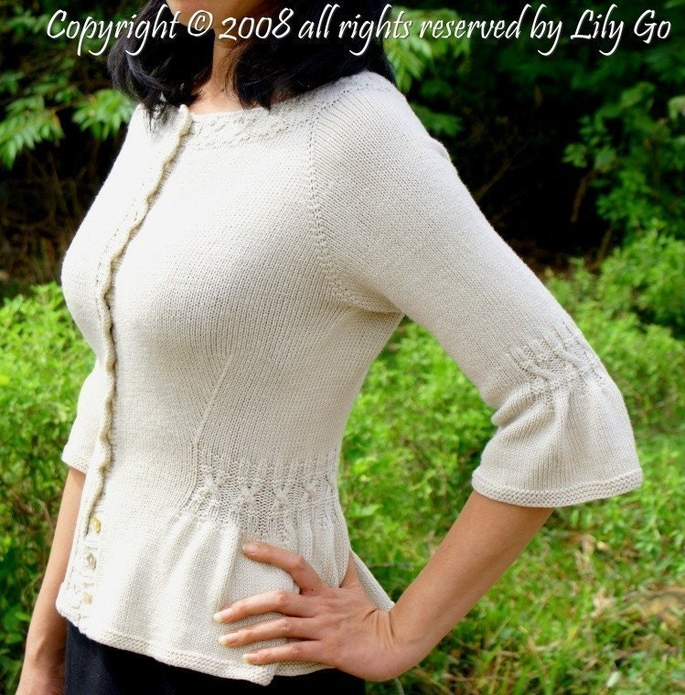 Simple Cable Cardigan Pattern in PDF File