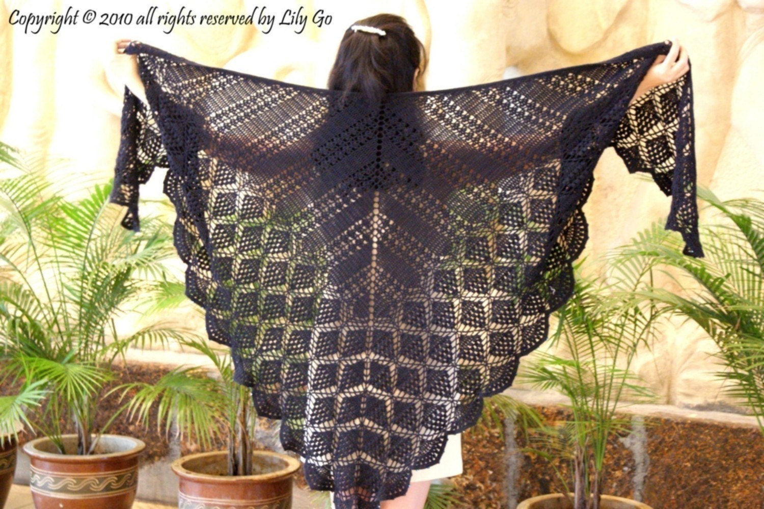 Garden Path Crocheted Shawl in PDF File