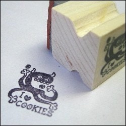 I heart Cookies - monster rubber stamp