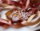 Romantic golden terracotta flower and silk necklace - zsb creations