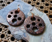 Polymer Clay Copper and Black Earrings