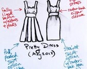 CUSTOM Pretty Dress - size 14 to 26, hand-made-to-order to fit your measurements, choice of vintage fabrics