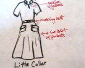 CUSTOM LittleCollar Dress, size 14 to 26, hand-made-to-order to fit your measurements, choice of vintage fabrics