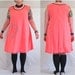 RiotLady Dress - with RIOT belt - coral peach knit vintage fabric - glow in the dark trims - plus size - 52B-53W-60H