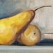 Still Life Painting, Original, Small Fruit Painting, Pear, 5x7, Canvas, Kitchen Decor, Kitchen Art, Wall Decor