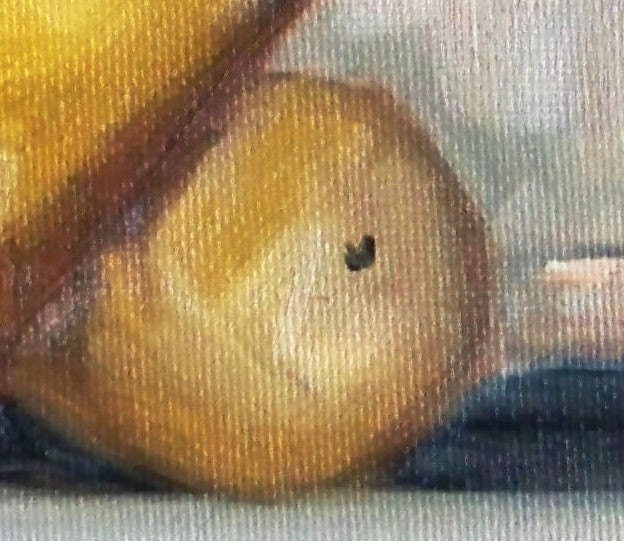 Still Life Painting, Original, Small Fruit Painting, Pear, 5x7, Canvas, Kitchen Decor, Kitchen Art, Wall Decor