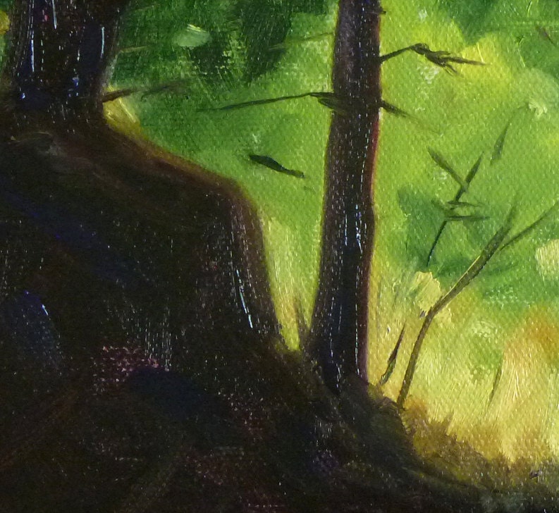 Landscape Oil Painting, Original, 6x8 Canvas, Forest Scene, Tree Landscape, Wall Decor