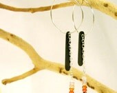multicolored faceted cubic zirconia and wood hoops
