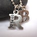 Mommy necklace THREE letters Hand stamped jewelry initial charm necklace