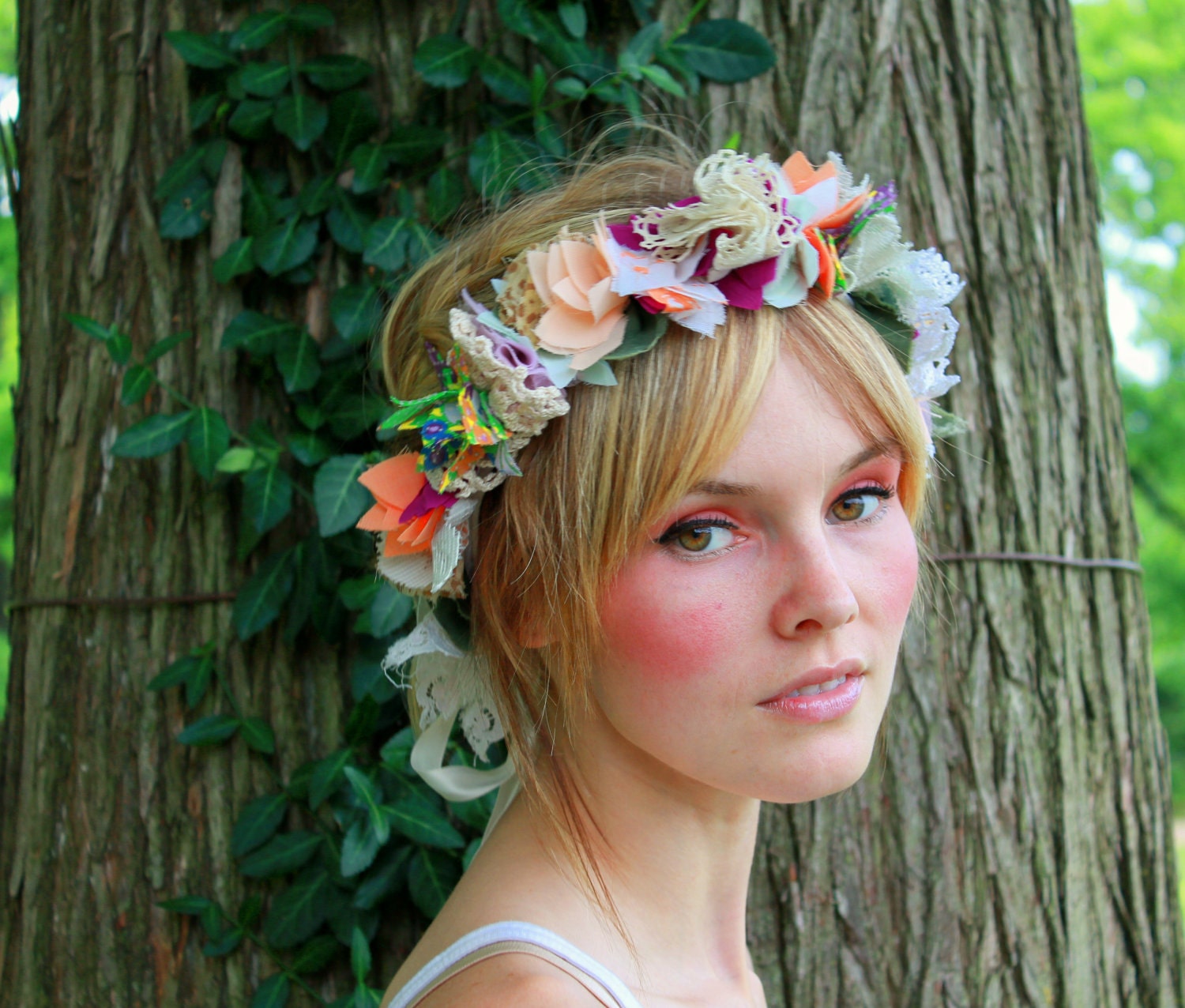 Flower Crown from vintage doilies and lace