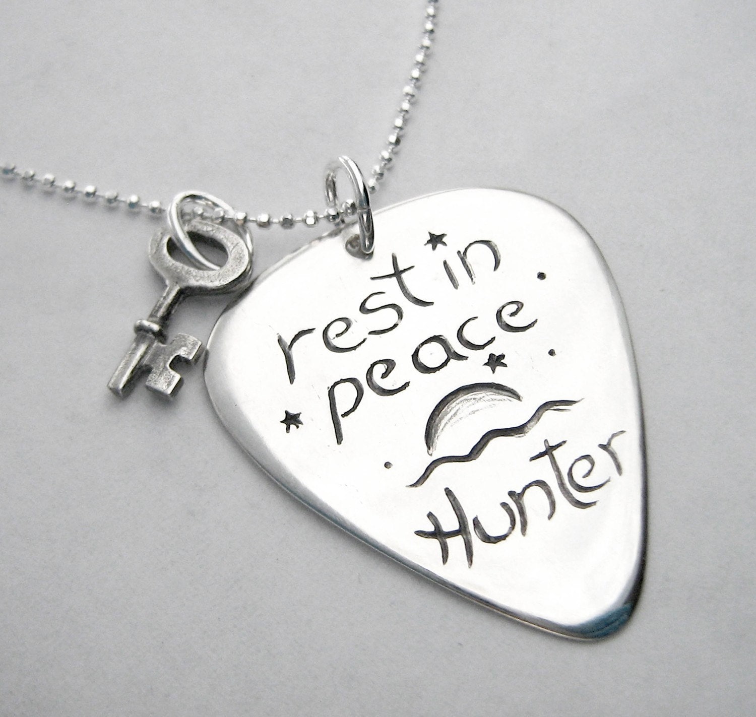Your Song Guitar Pick Necklace - Custom Song Engraving Musician Man Teen Gift - Anniversary Birthday Present - Rickson