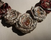 Sari rose bib necklace
