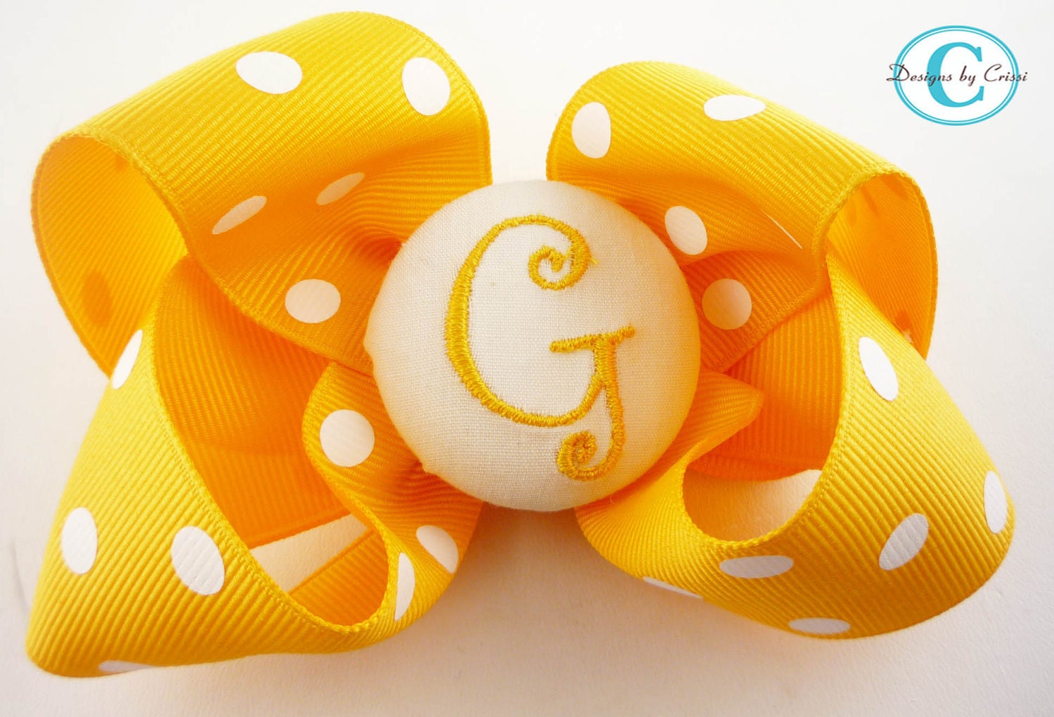 Hair Bow Personalized Initial Monogrammed  Hairbow Ponytail Girls Baby Toddler Choose your colors Personalized Initial