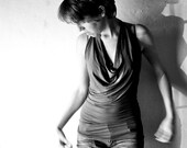 Jersey halter top draped camisole - fitted tank top for women custom made