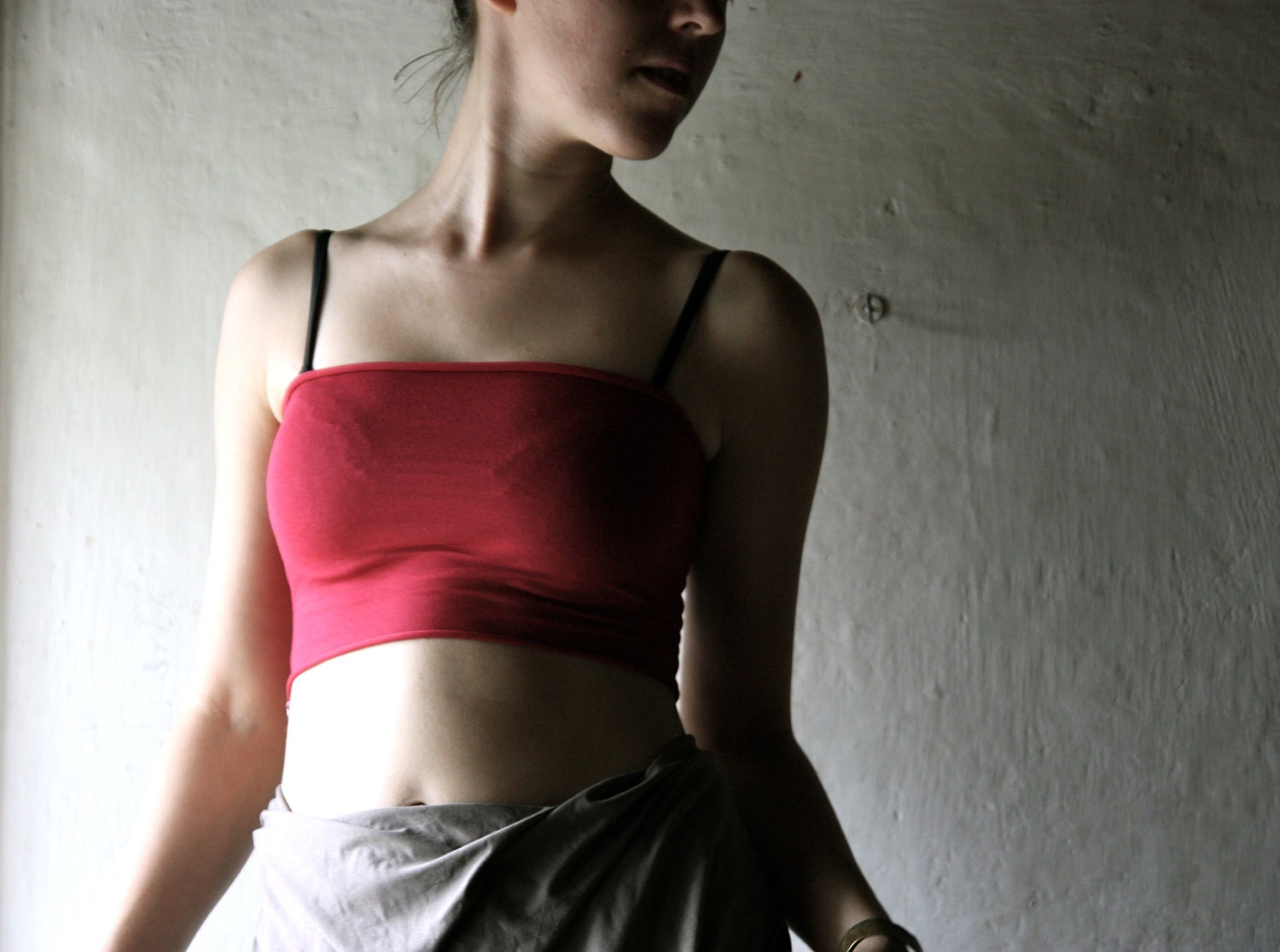 obi Belt Red Stretchy Jersey - Bandeau bra lingerie womens underwear tube top