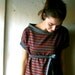 Grey and Red stripy dress