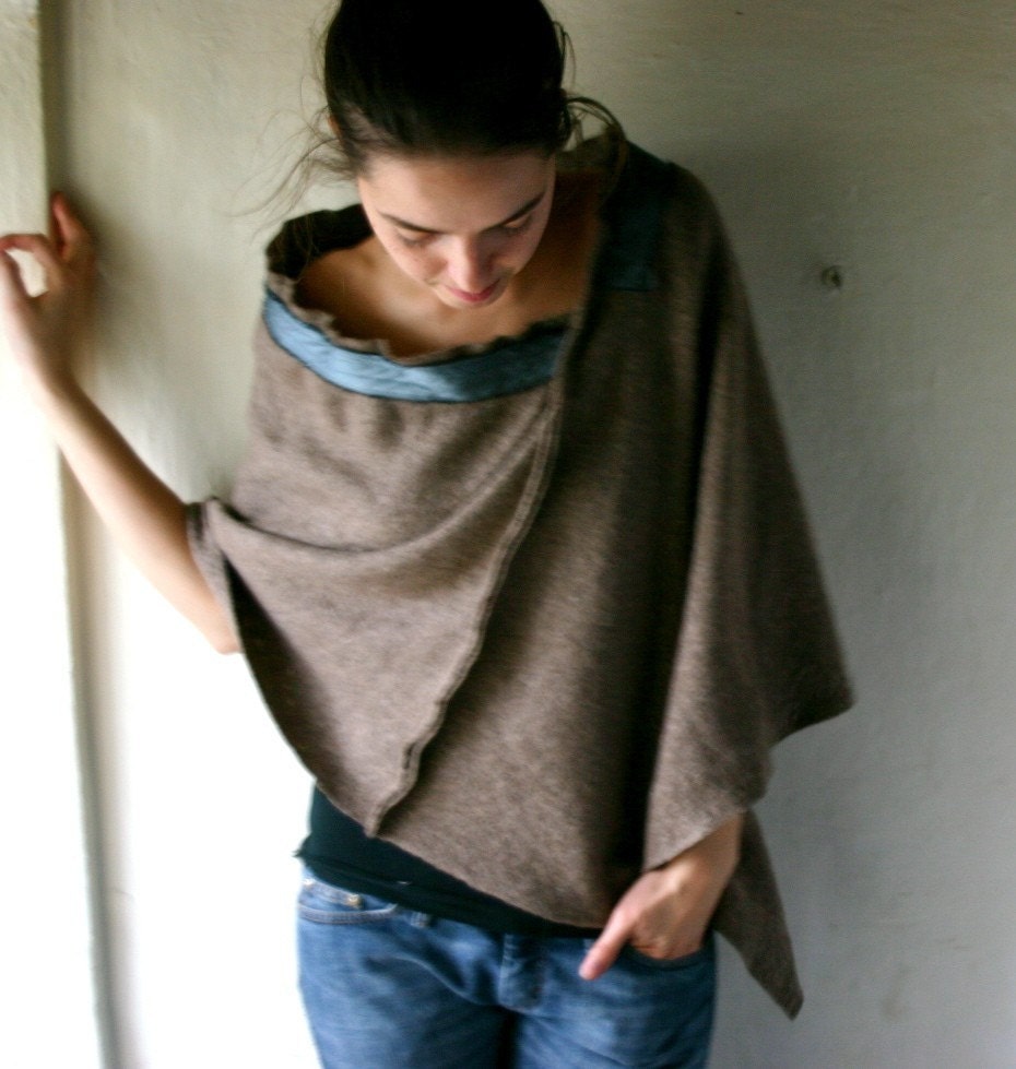 Ecru Merino Poncho