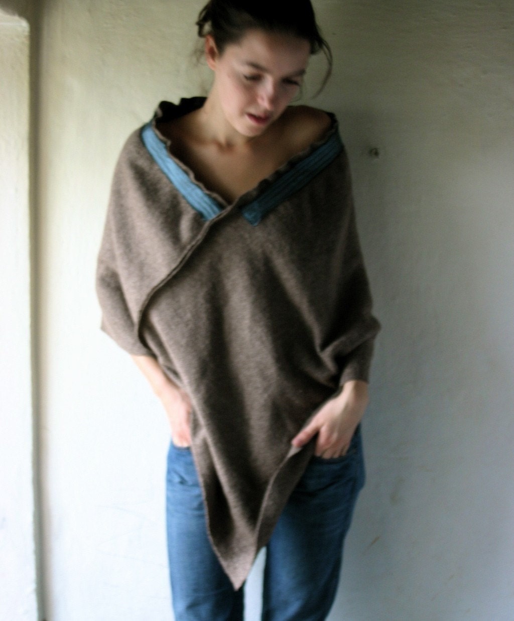 Ecru Merino Poncho
